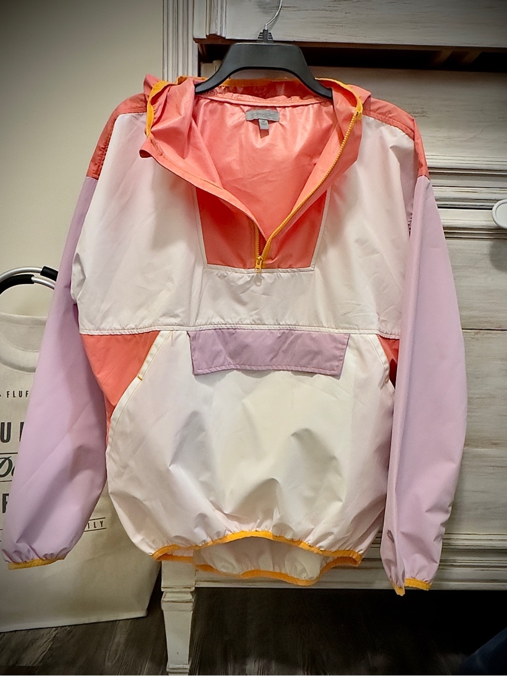 **PRICE DROP** Girls’ Water Resistant Colorblock Hooded Rain Jacket | Size M